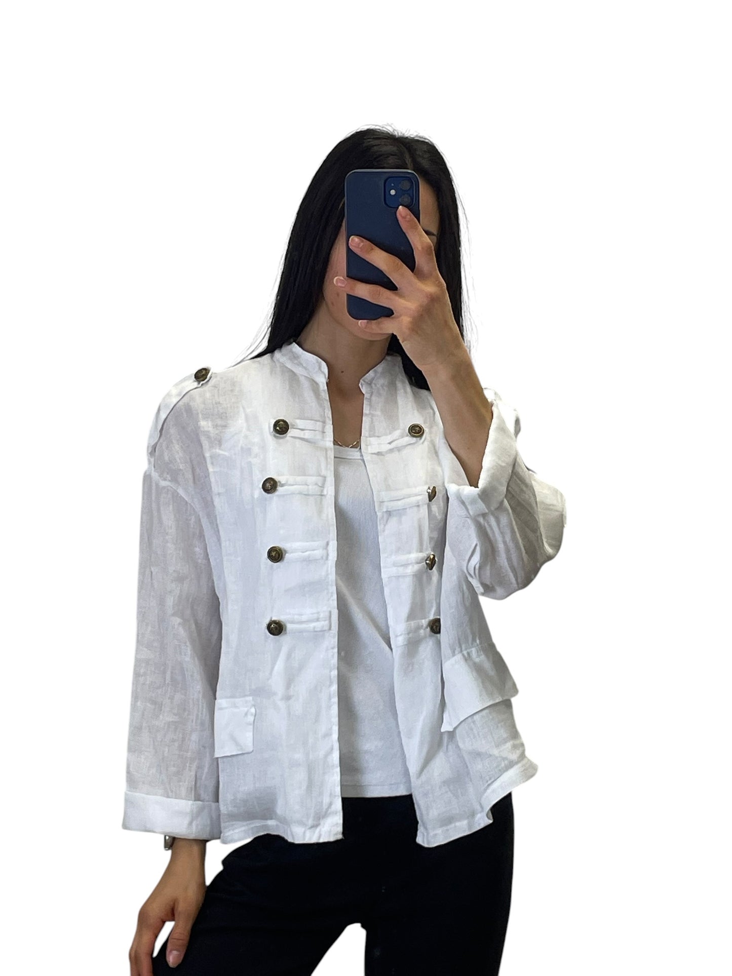 Giacca Napoleone in lino