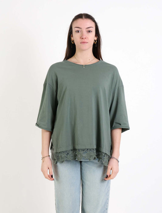 T shirt con macramè