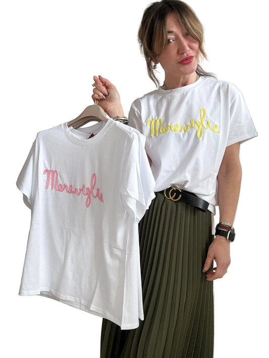 T shirt ricamo Meraviglia