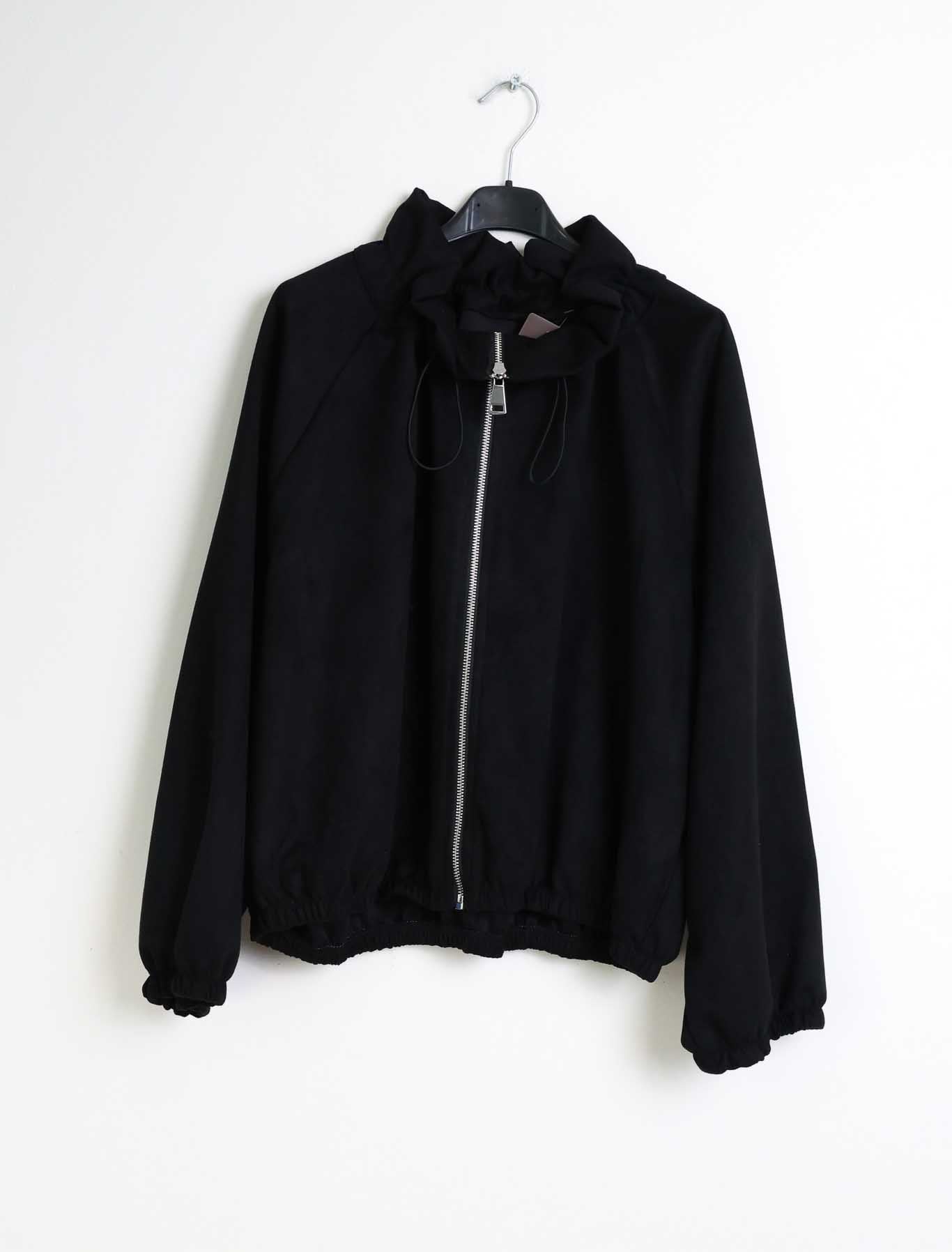 Bomber scamosciato con arriccio