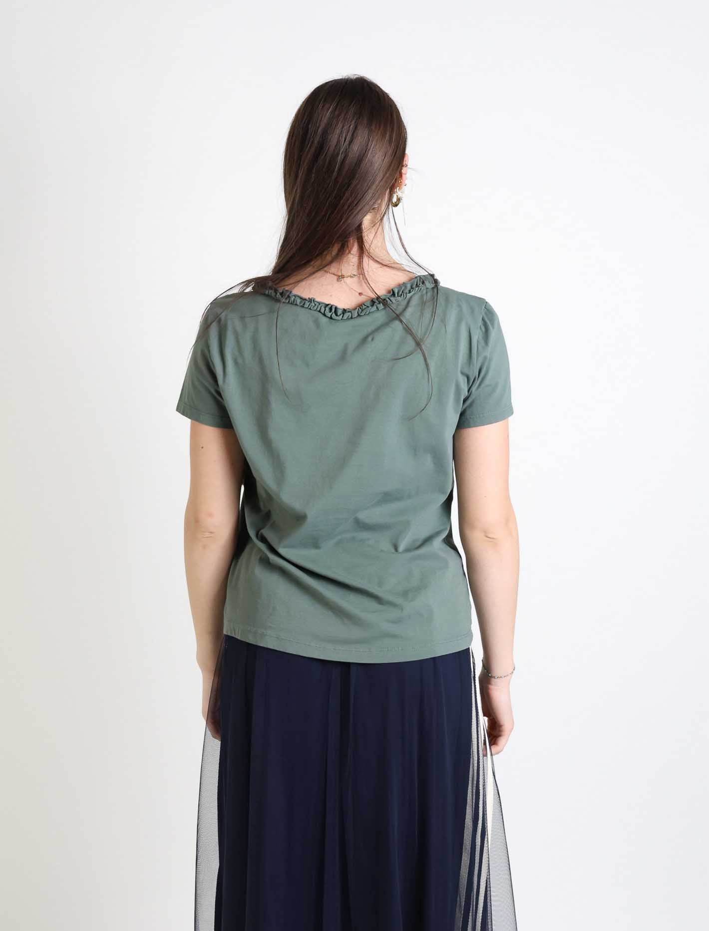 T shirt con rouches