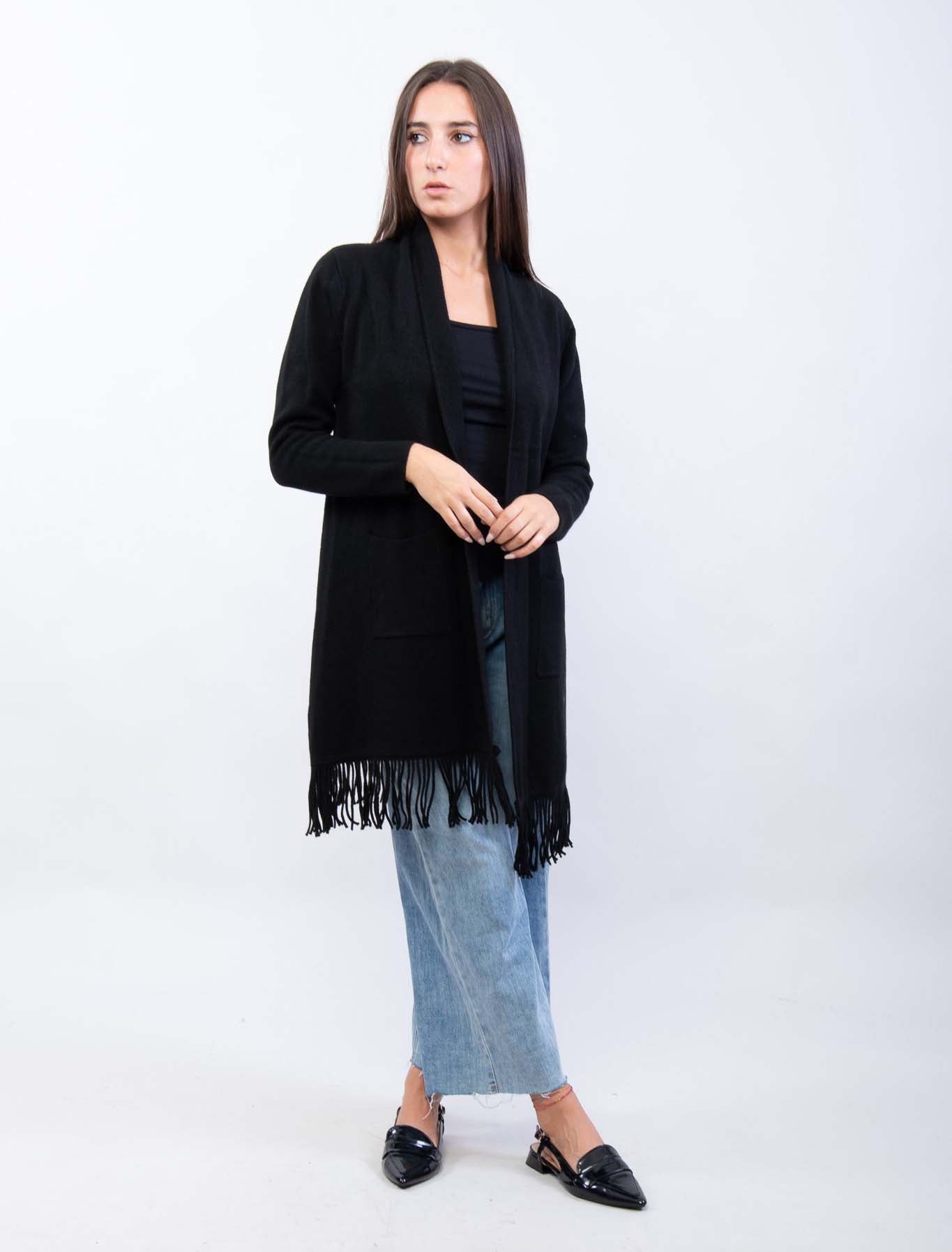 Cardigan con frange