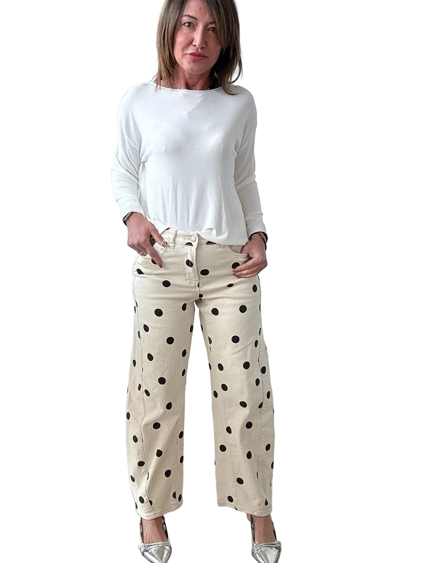 Jeans Barrel  a pois