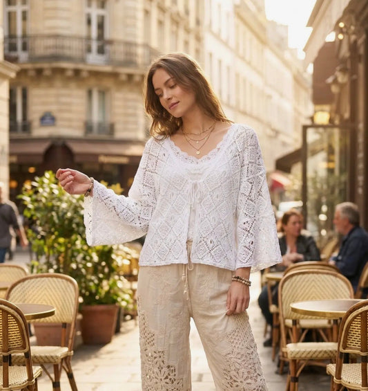 Cardigan in macramè