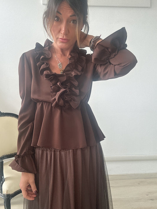 Blusa con rouches