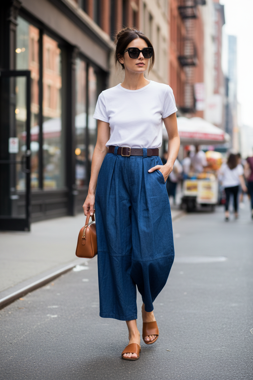 Pantalone in chambray