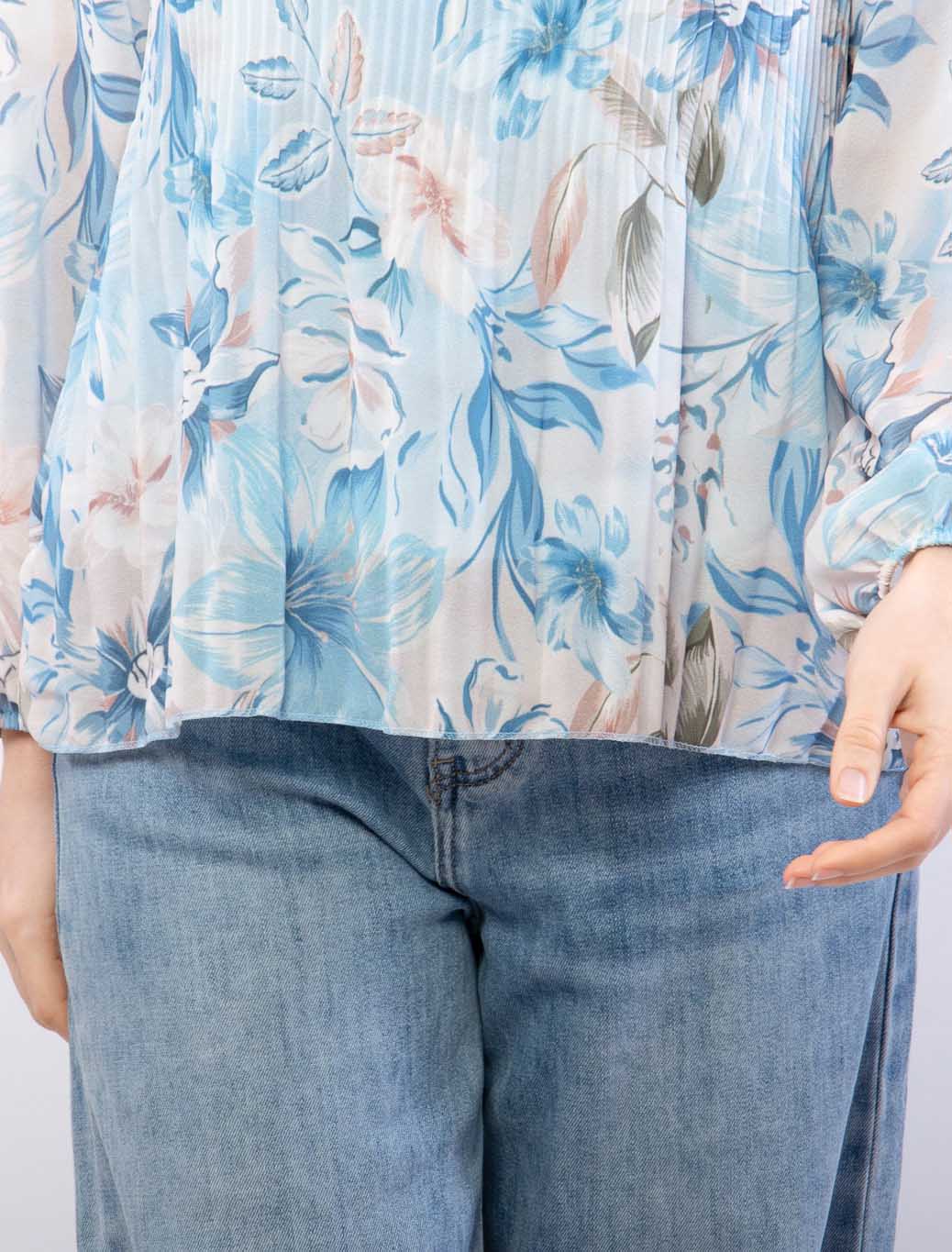 Blusa plissé floreale