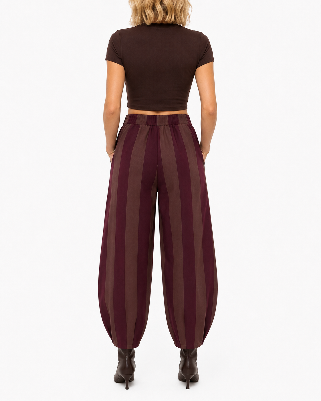 Pantalone balloon a righe