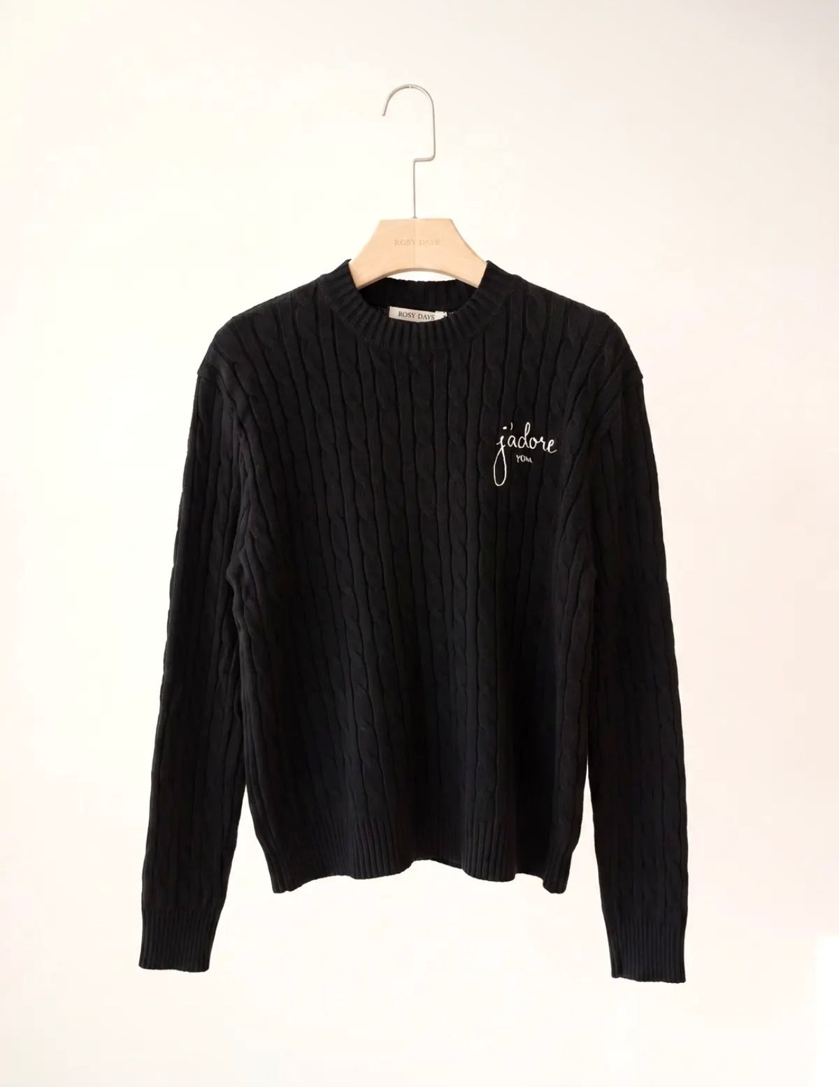 Maglia con trecce J’adore you