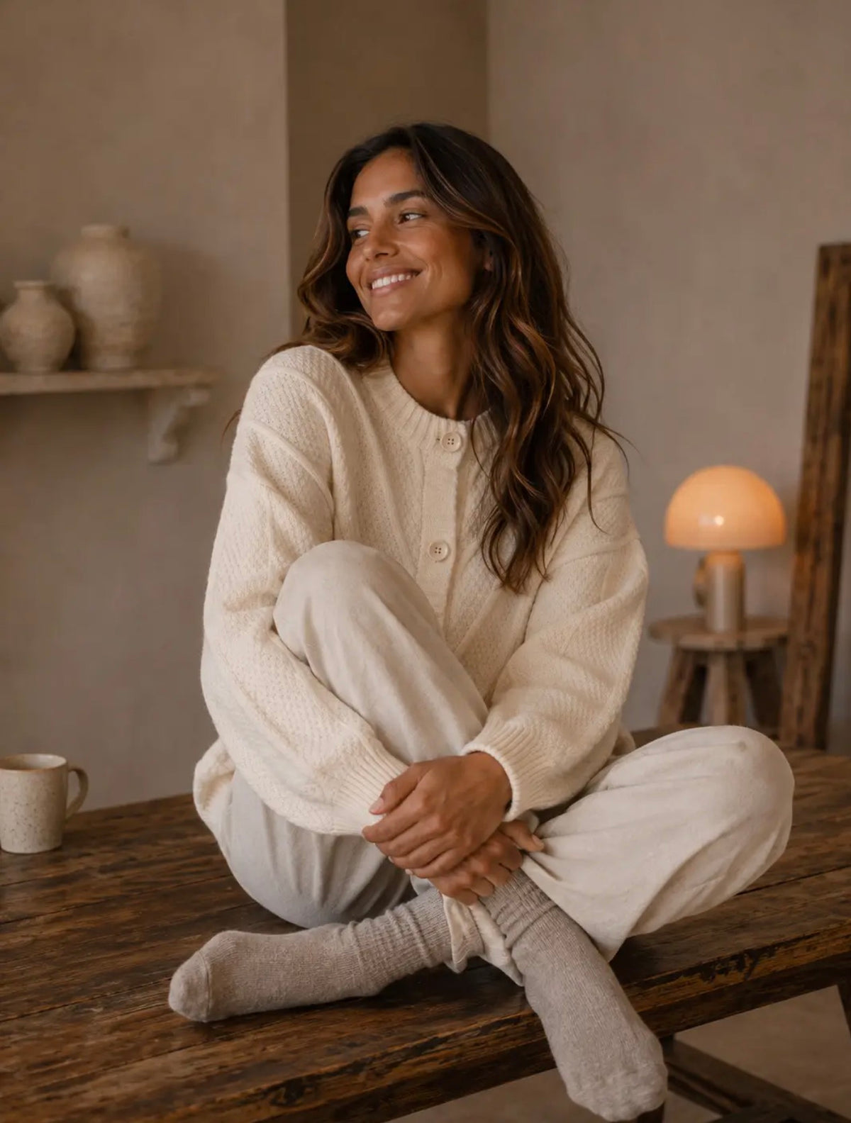 Cardigan over lavorato
