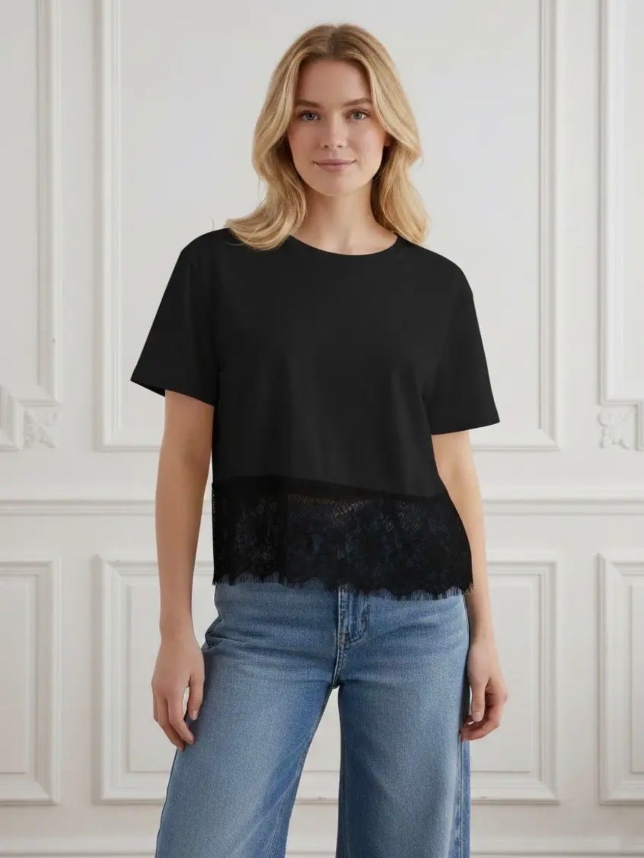 T shirt con pizzo