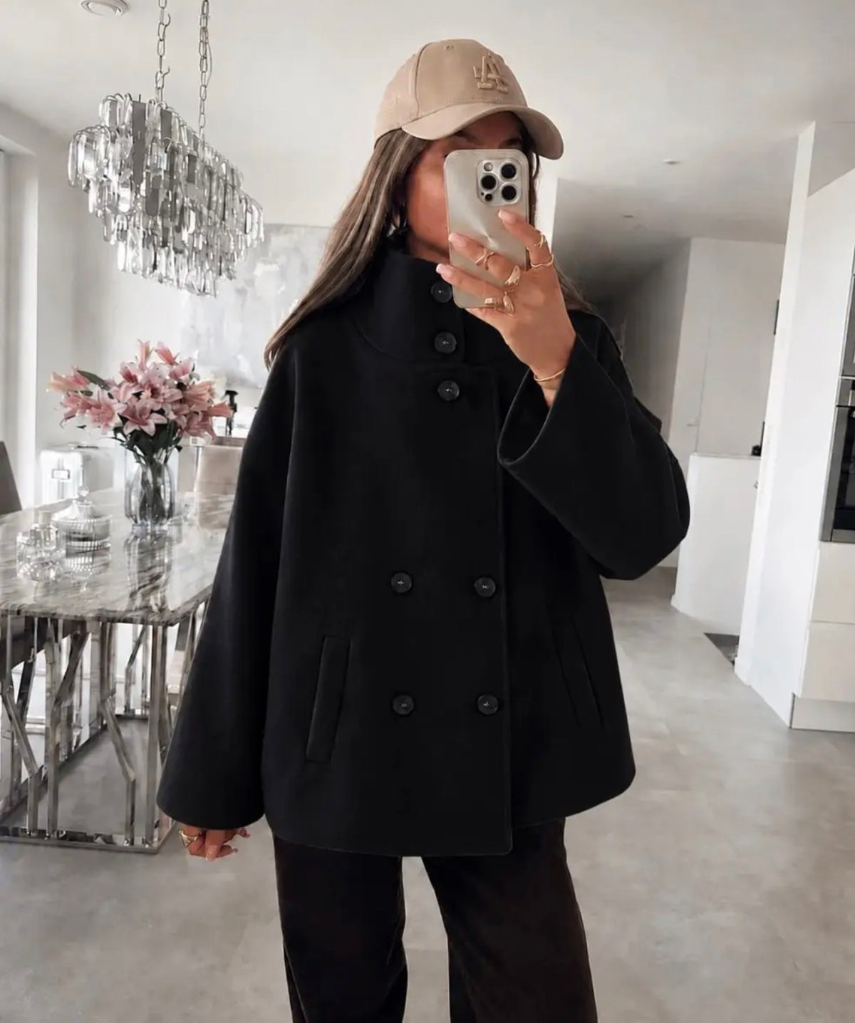Cappotto corto doppiopetto