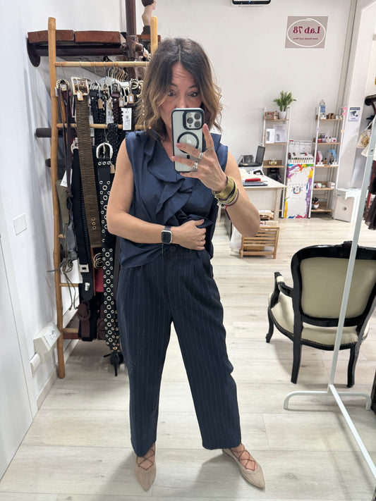 Pantalone balloon gessato
