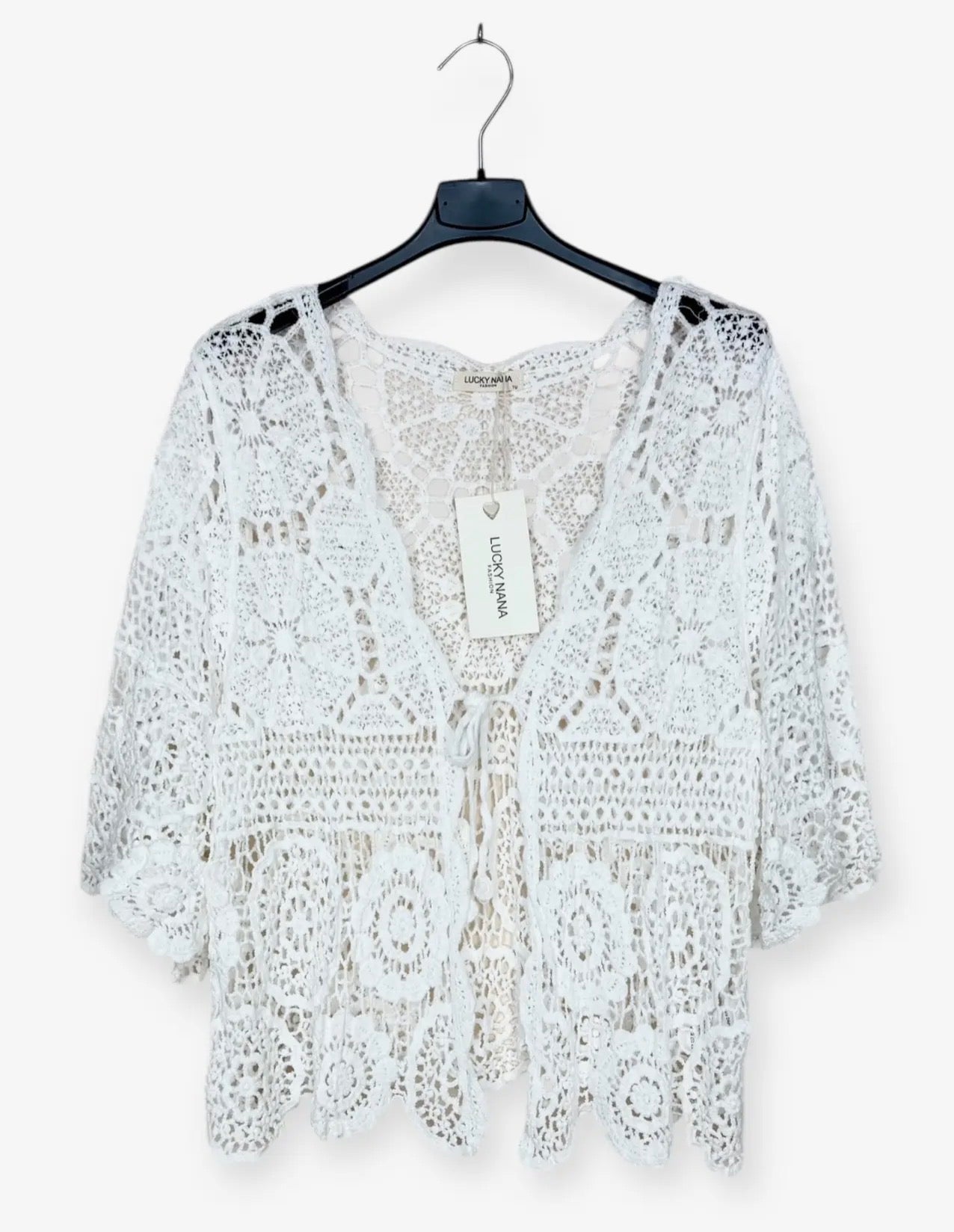 Cardigan in macramè