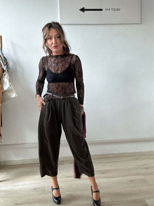 Pantalone balloon in velluto