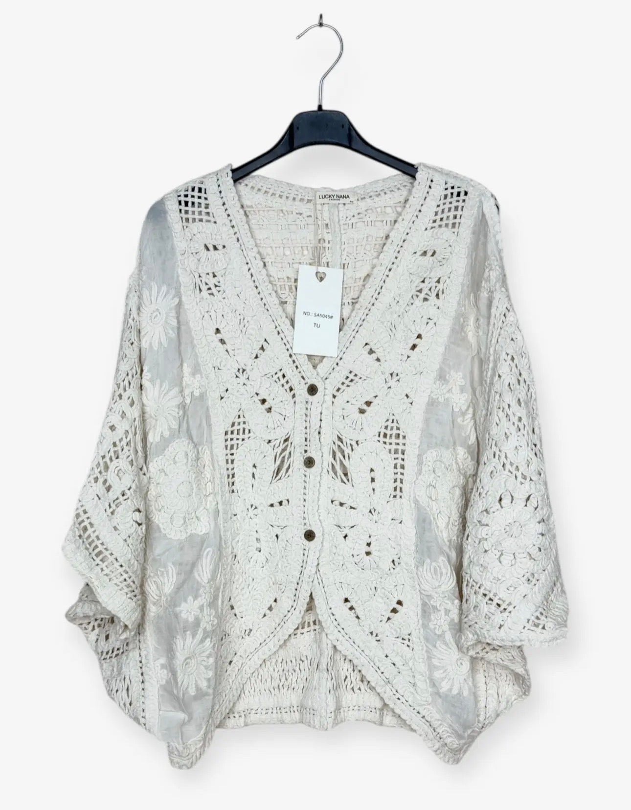 Cardigan in macramè