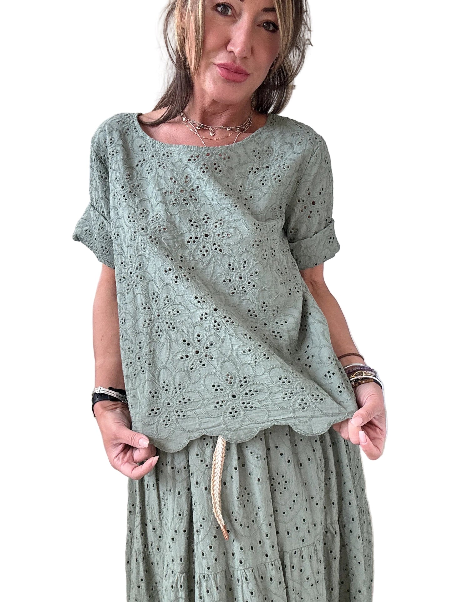 Blusa in sangallo