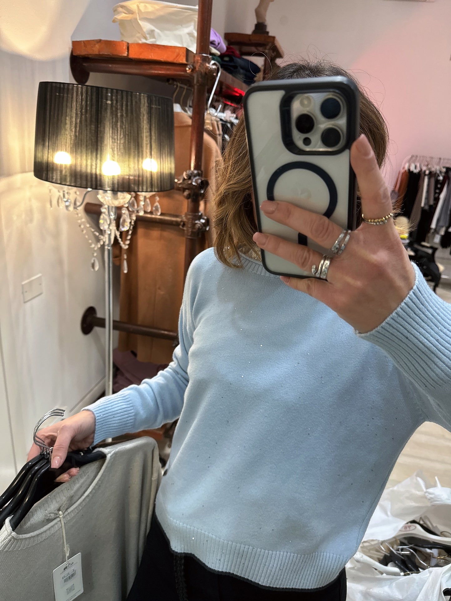 Maglia con micro paillettes