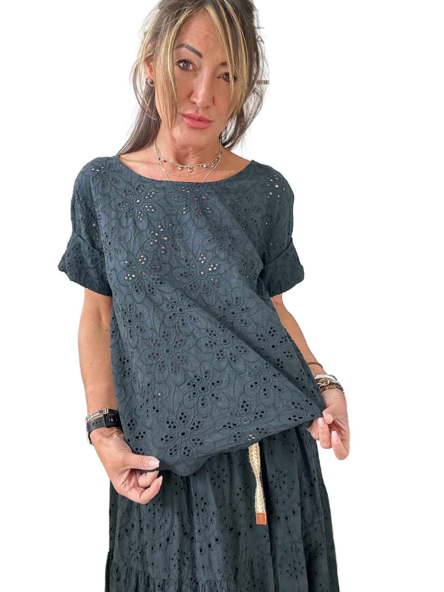 Blusa in sangallo