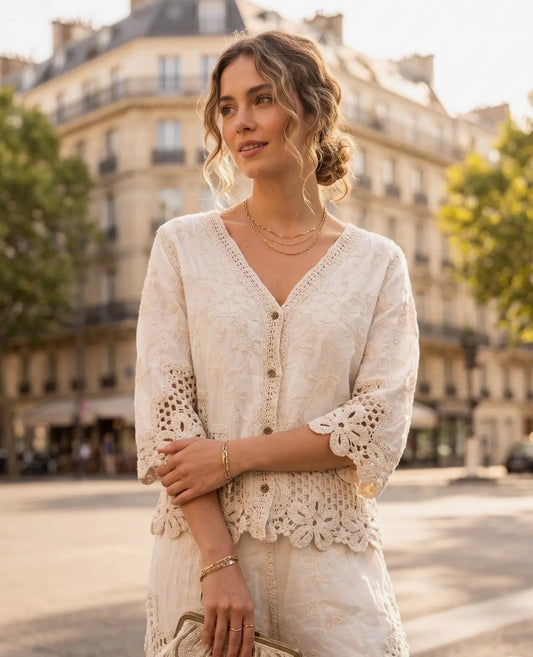 Cardigan in macramè