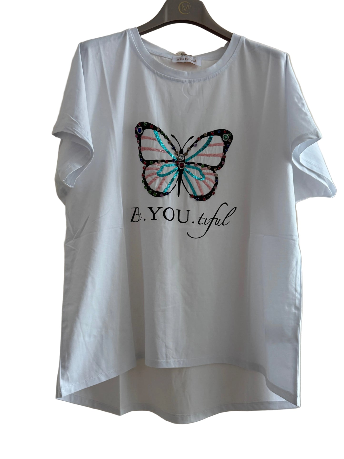 T shirt over farfalla