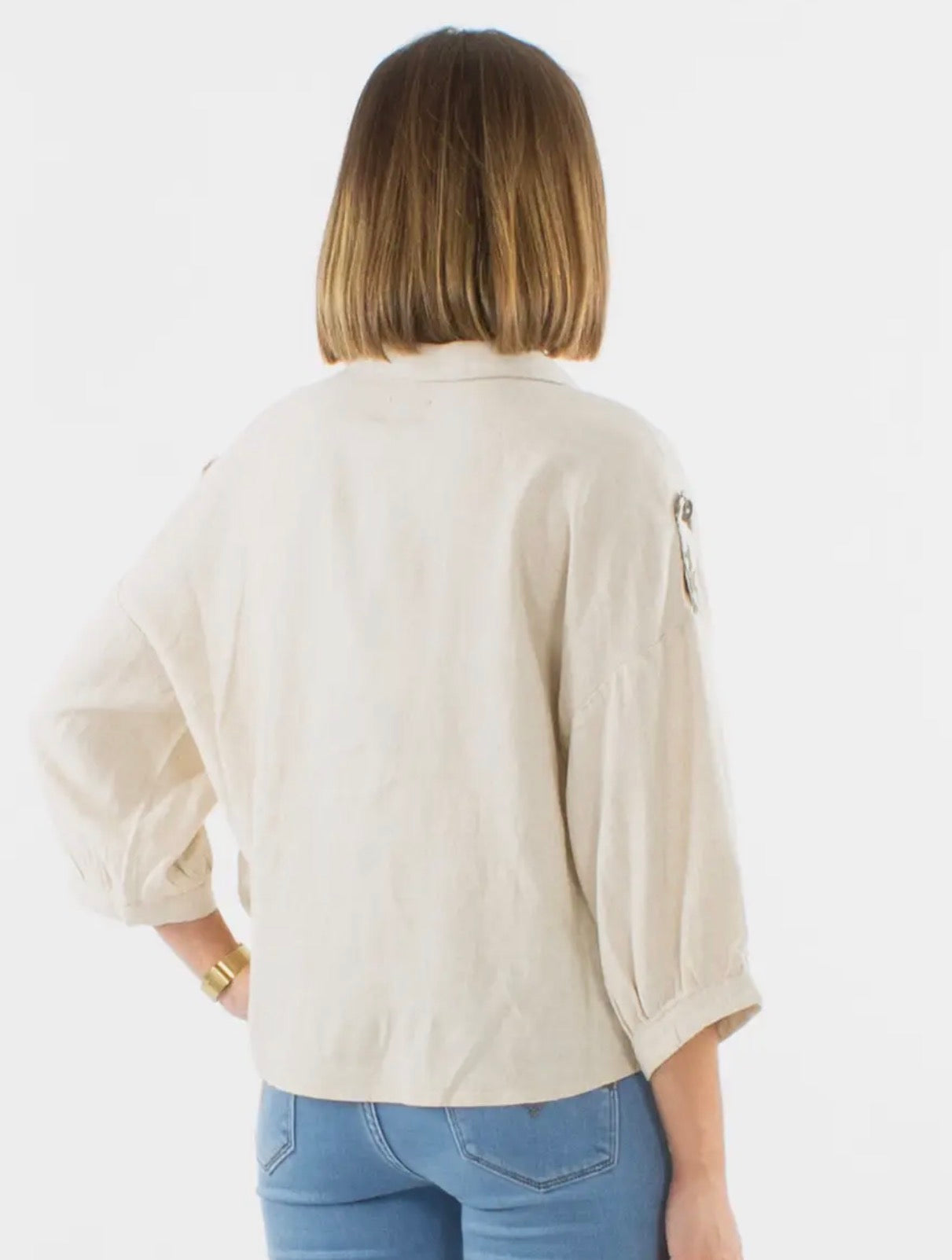 Camicia  in lino e viscosa