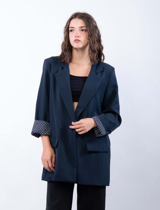 Blazer con fodera a pois