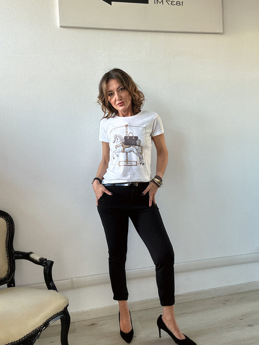 Pantalone skinny spigato