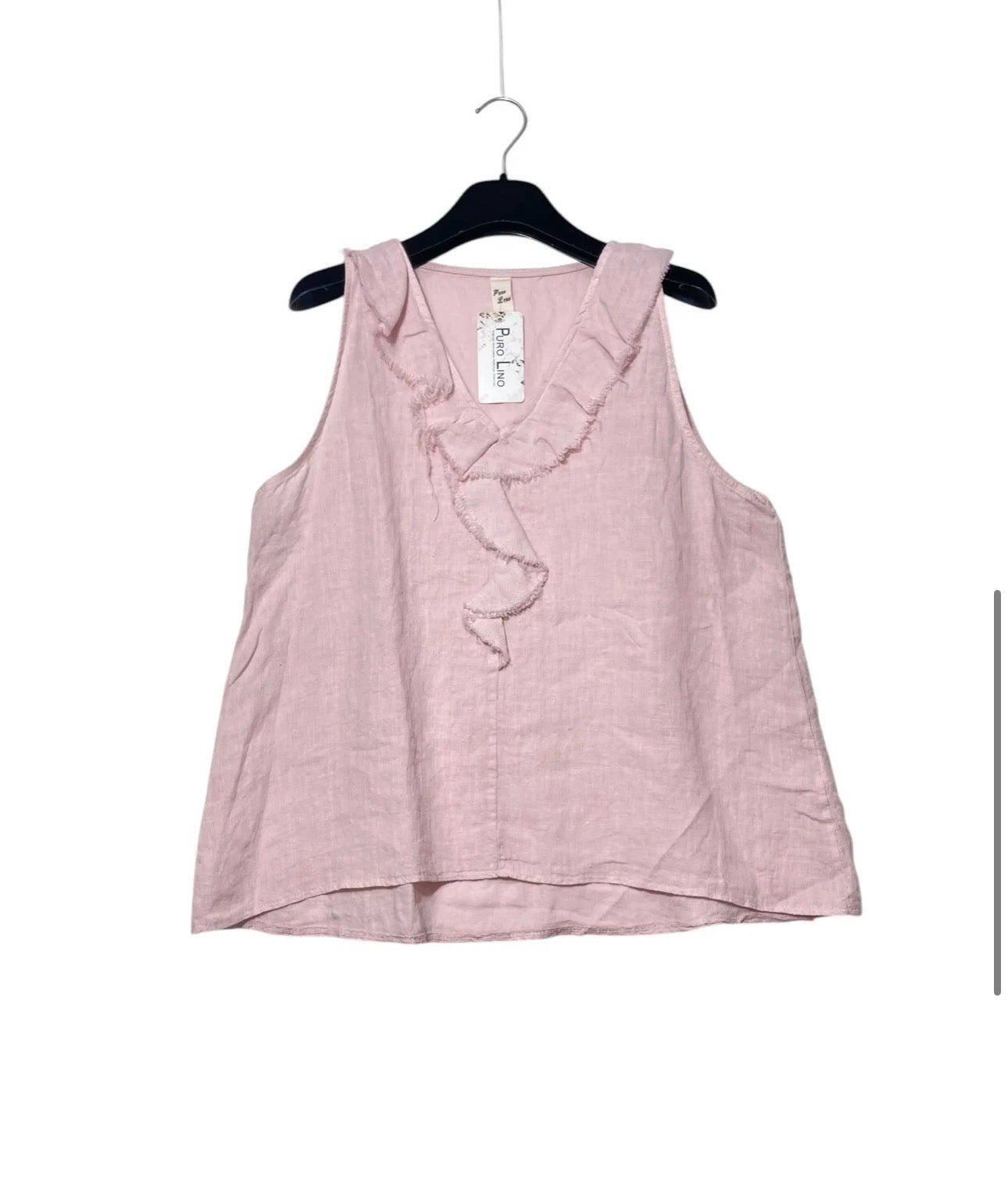 Blusa smanicata puro lino