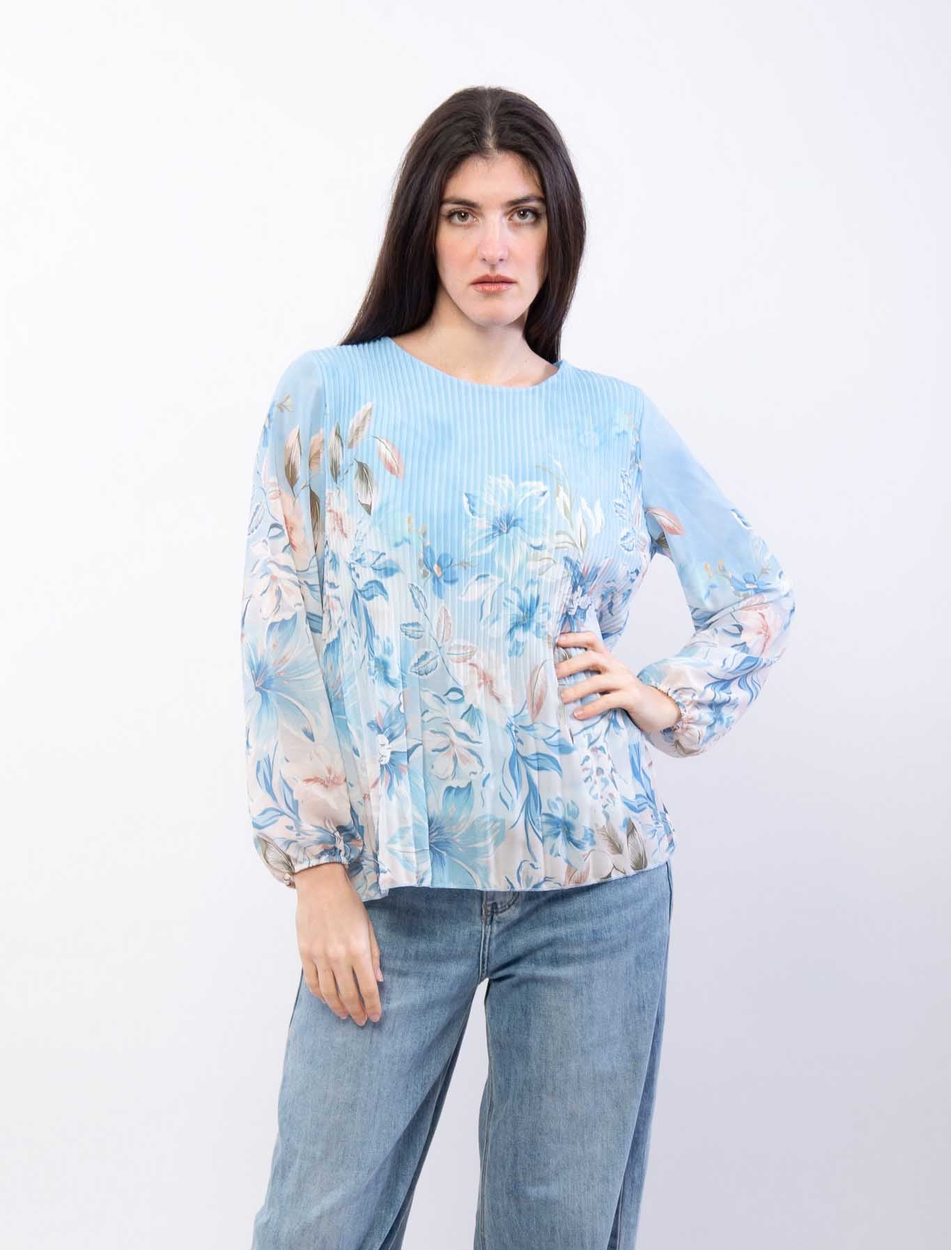 Blusa plissé floreale