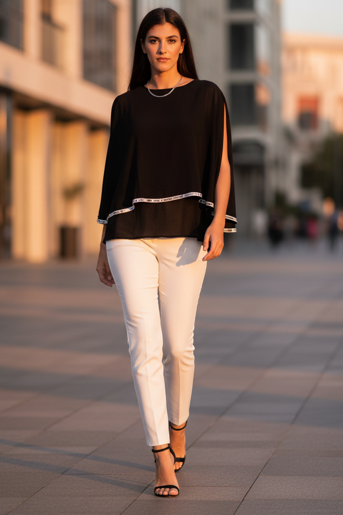 Blusa elegante con pailettes
