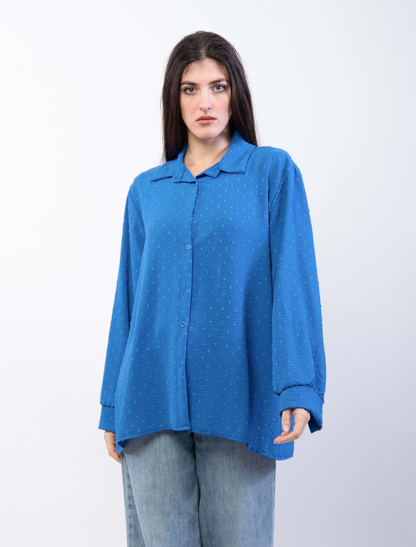 Camicia in chiffon a pois