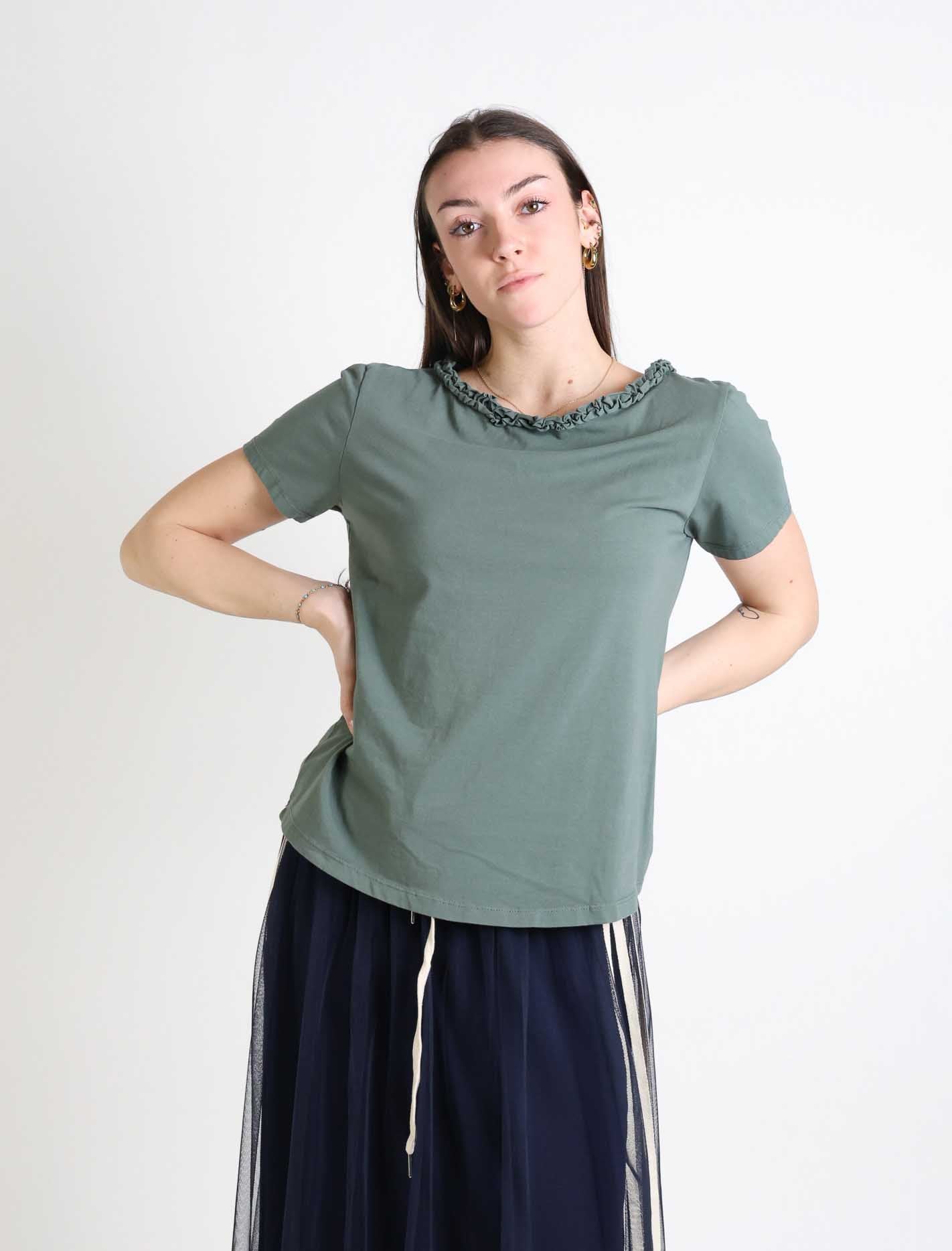T shirt con rouches