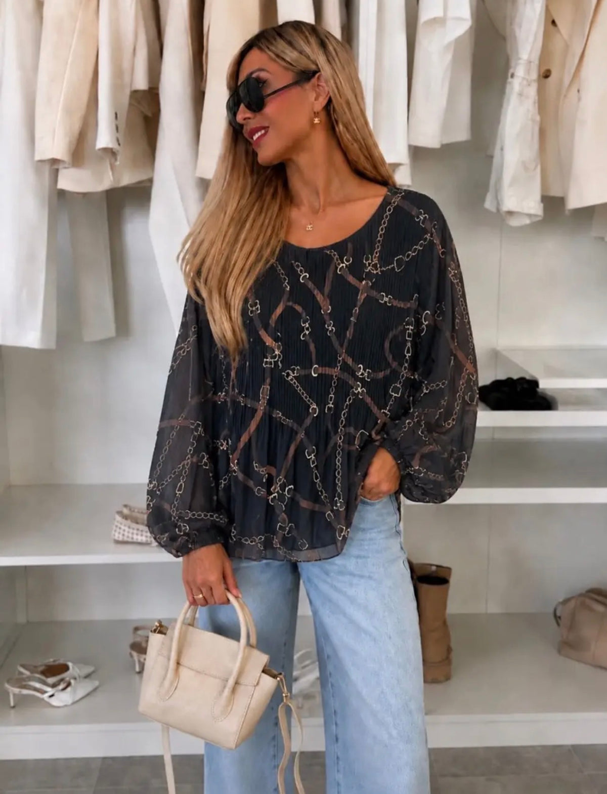 Blusa plissettata