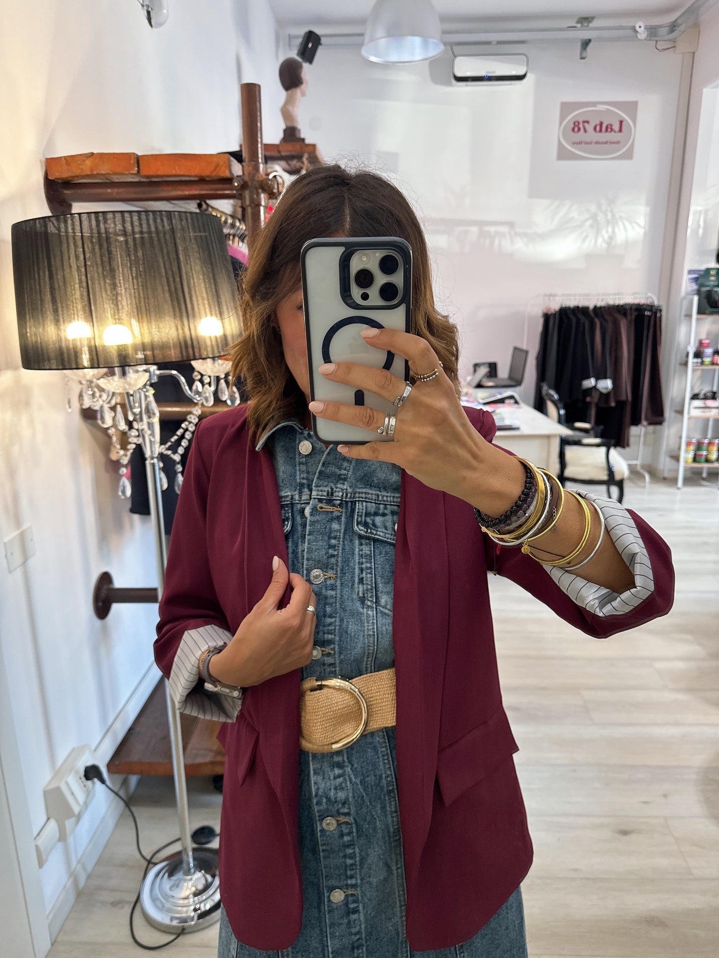 Blazer con fodera rigata
