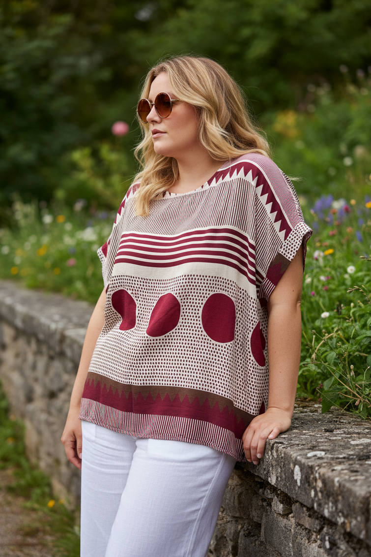 Blusa over in viscosa