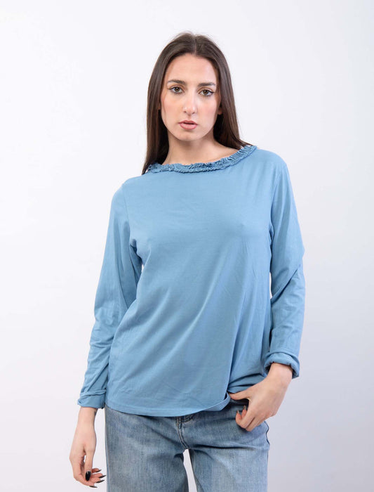 Maglietta scollo arricciato