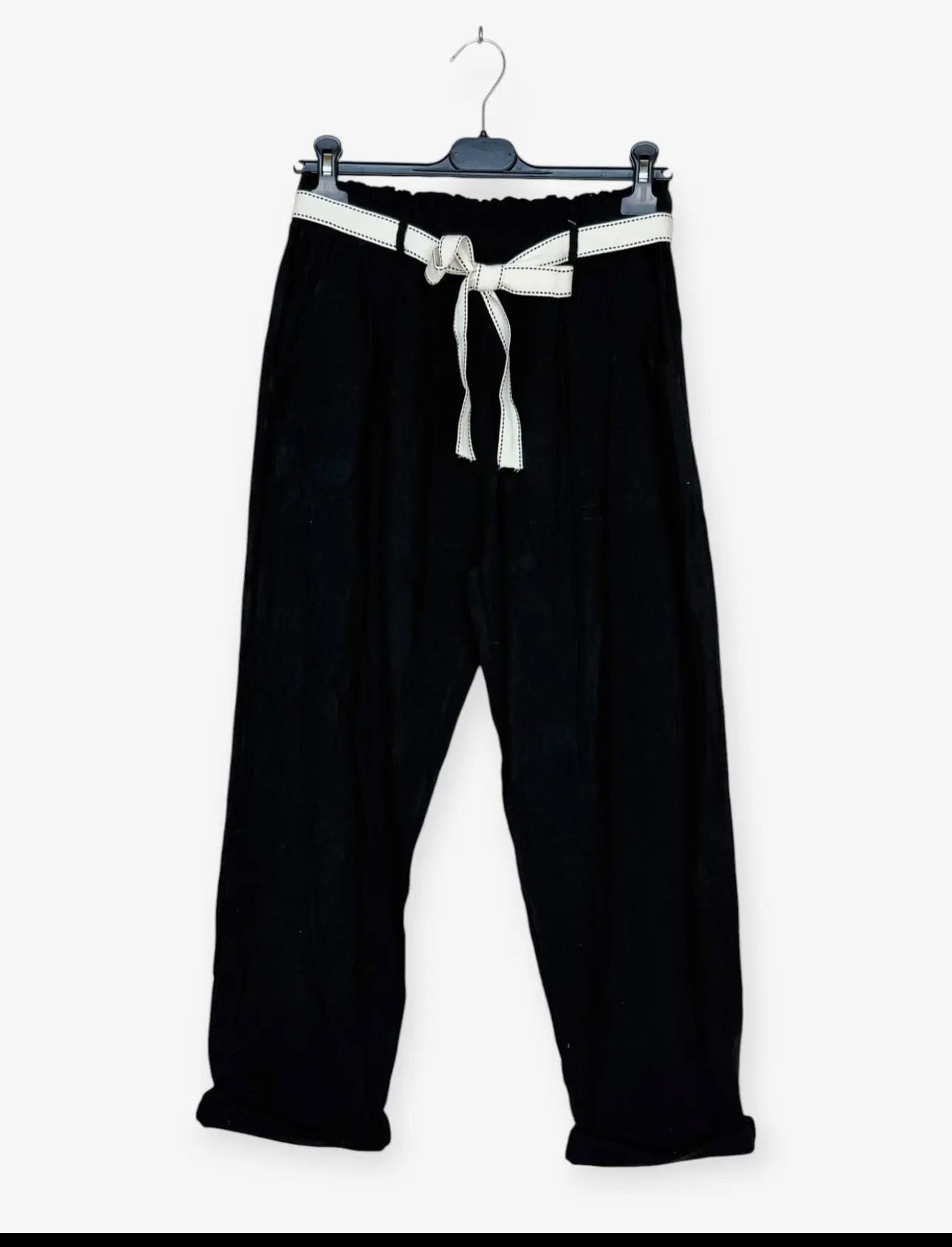 Pantalone a carota in misto lino