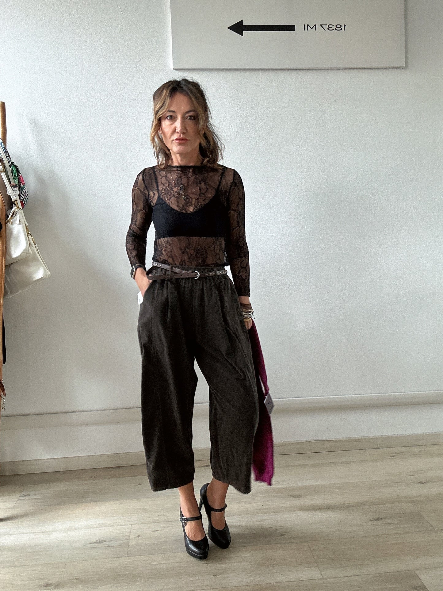 Pantalone balloon in velluto