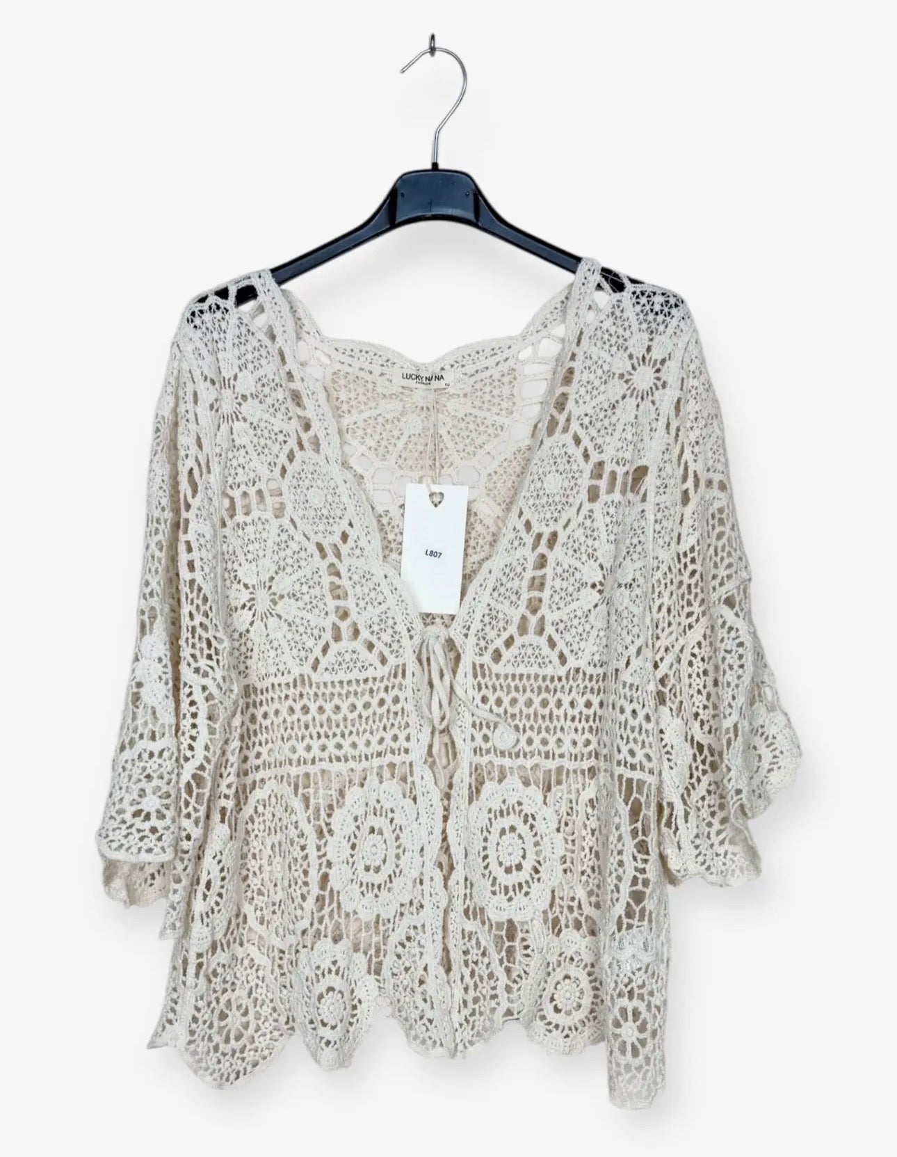Cardigan in macramè
