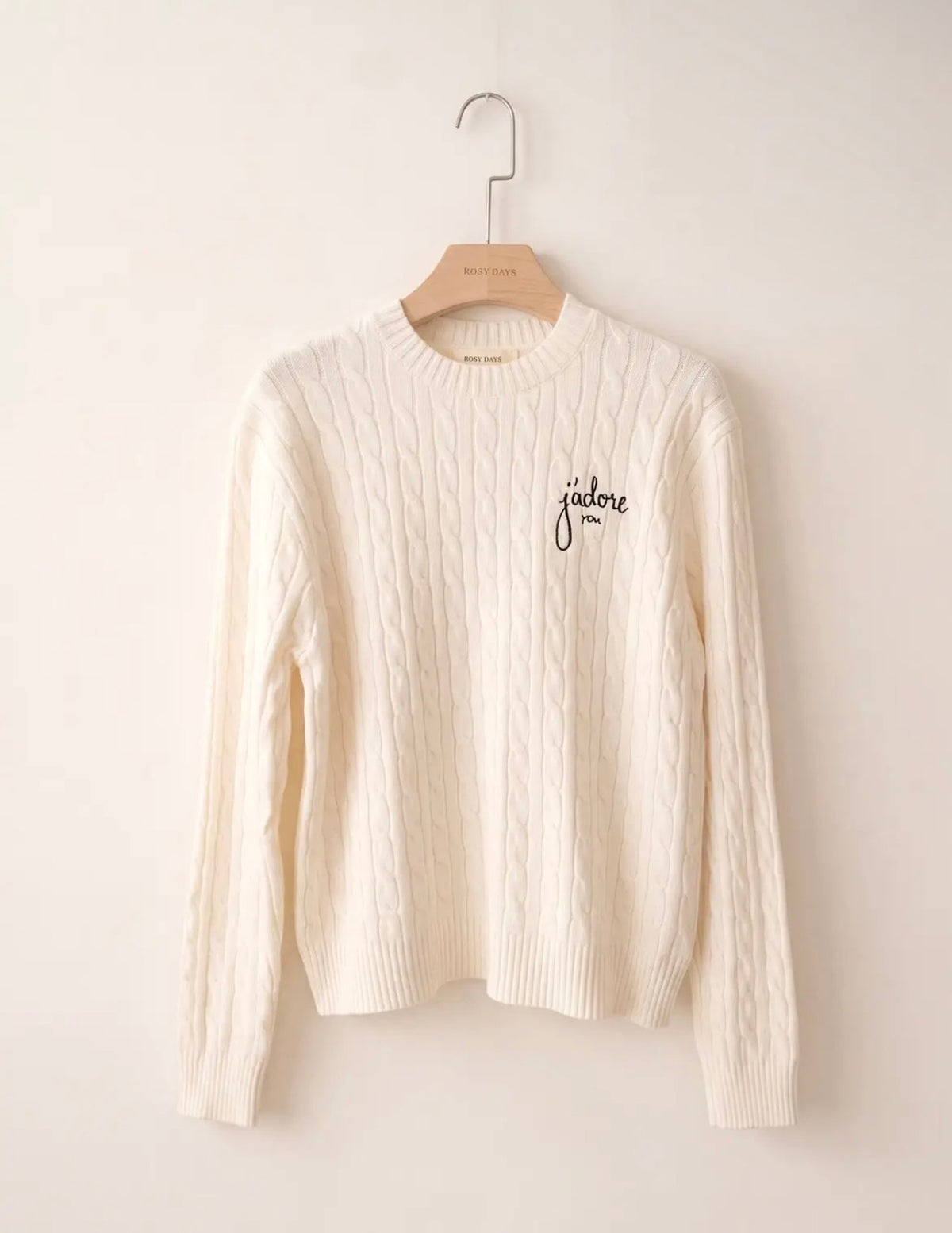 Maglia con trecce J’adore you
