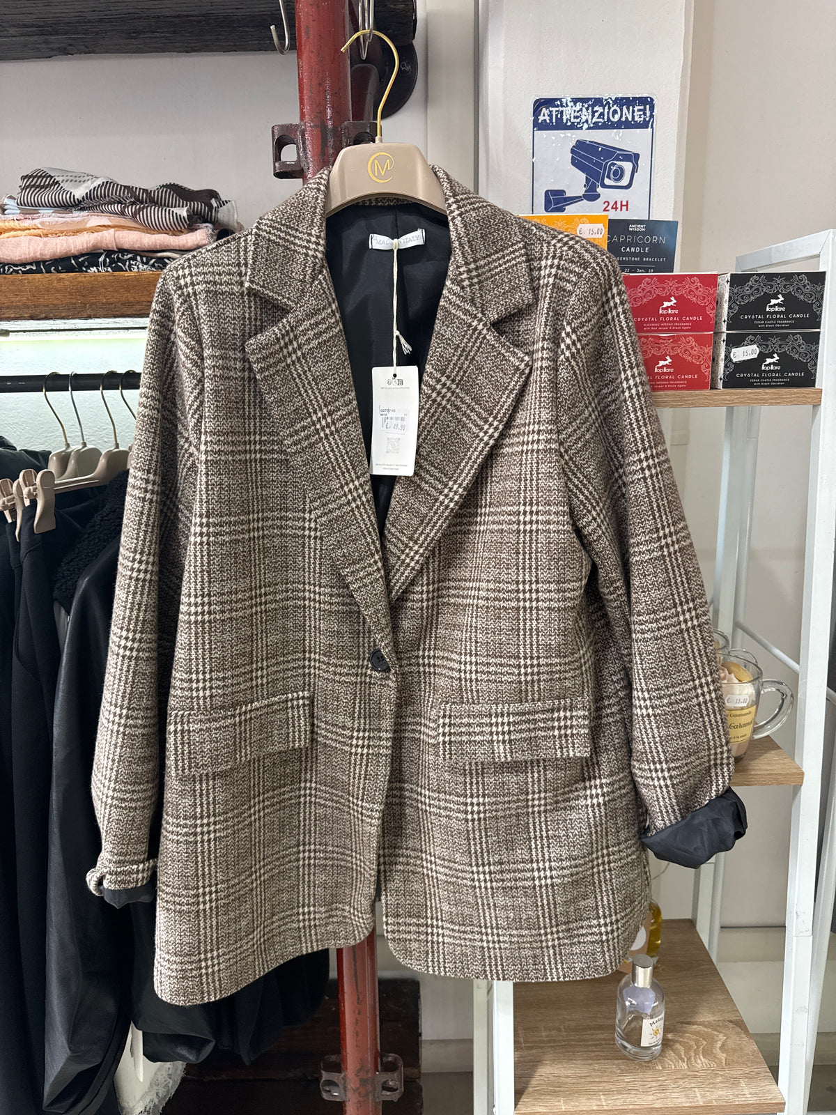 Blazer over tartan