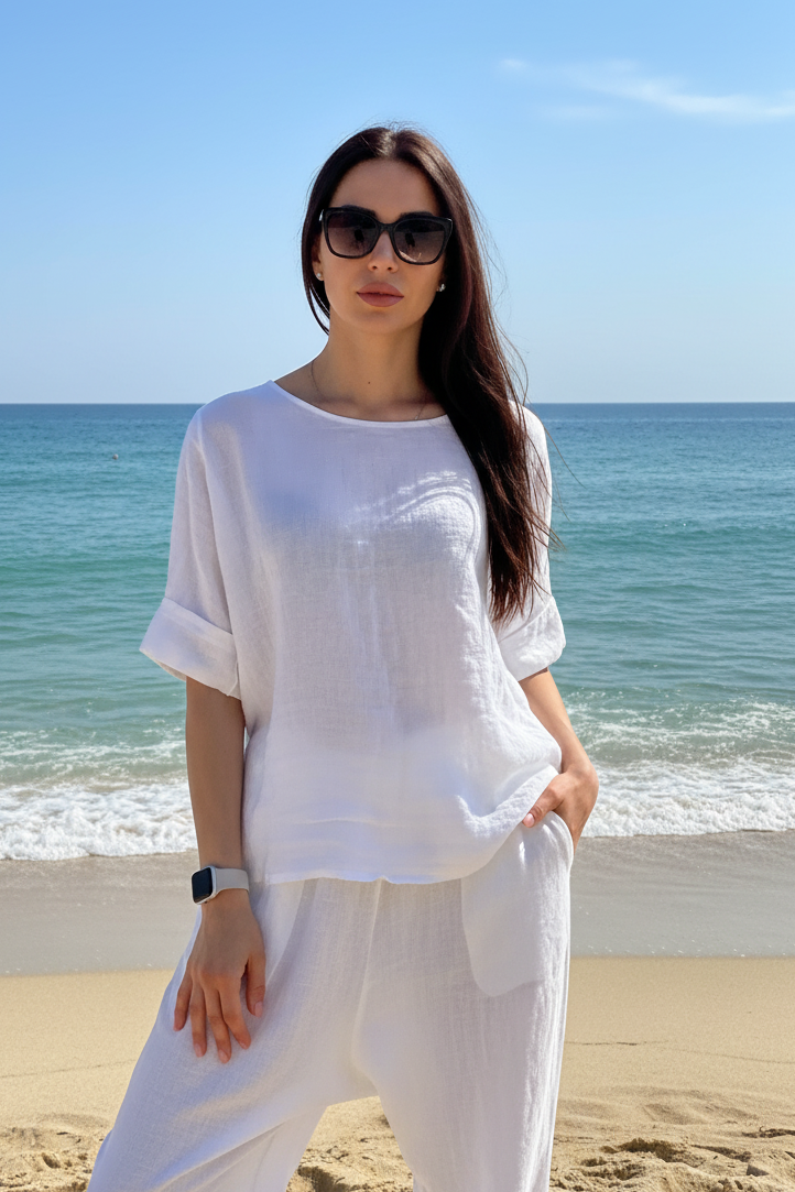 Blusa in puro lino