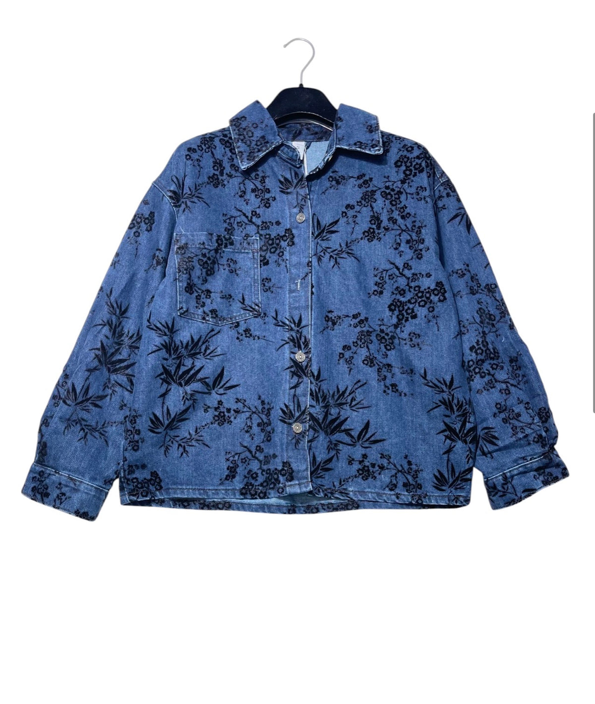 Camicia jeans floccata