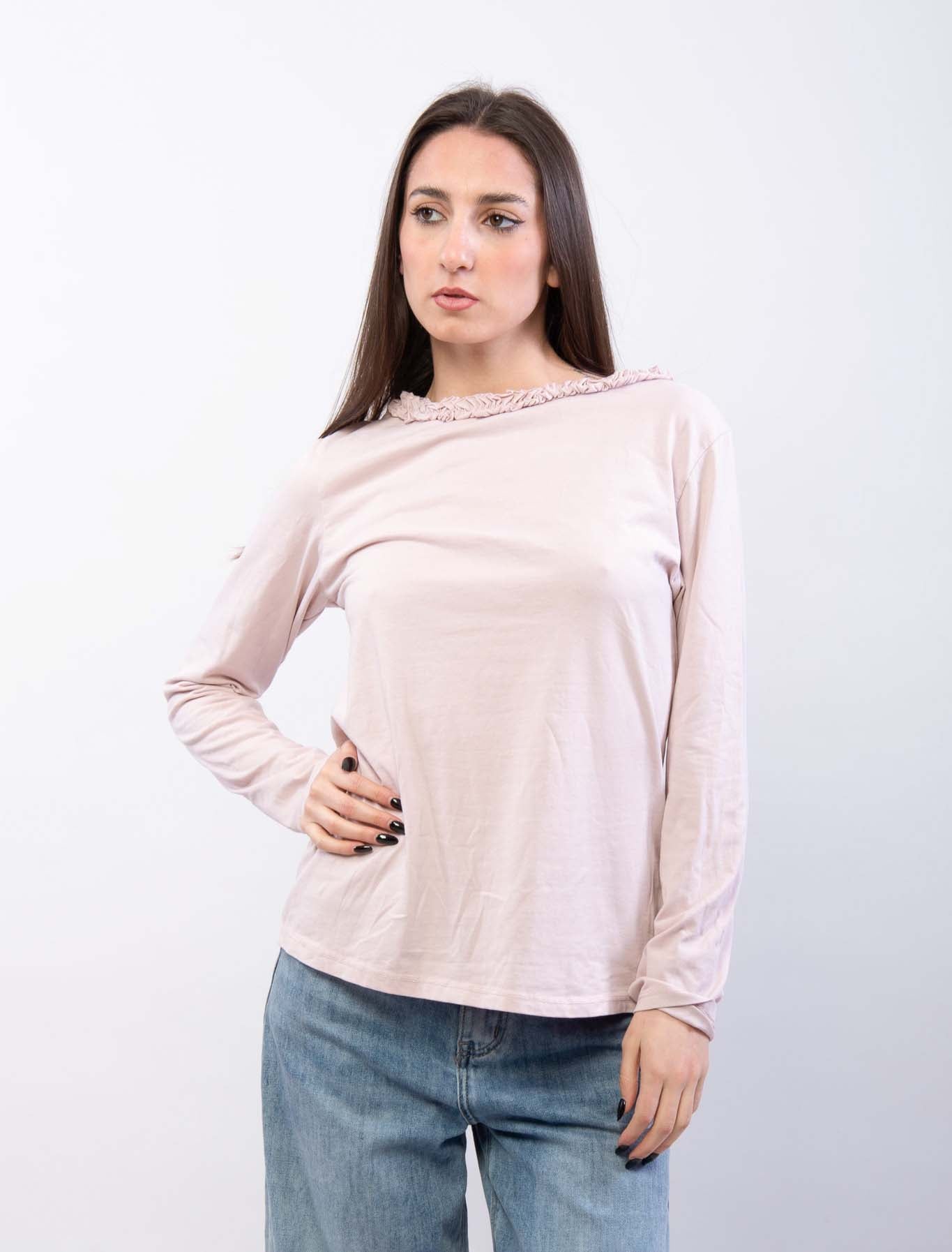 Maglietta scollo arricciato