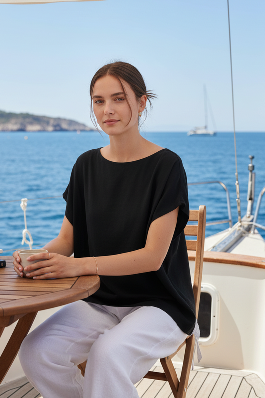 Blusa viscosa lino