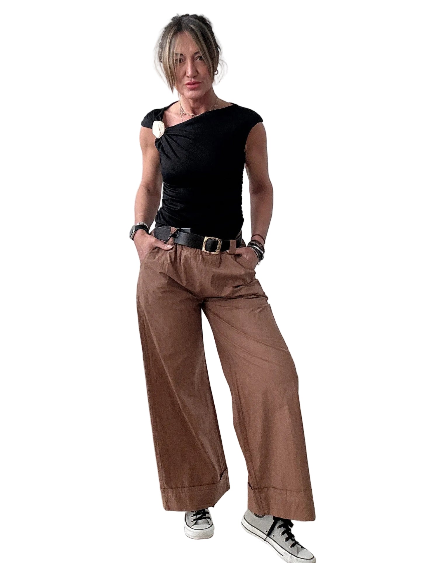 Pantalone con risvolto