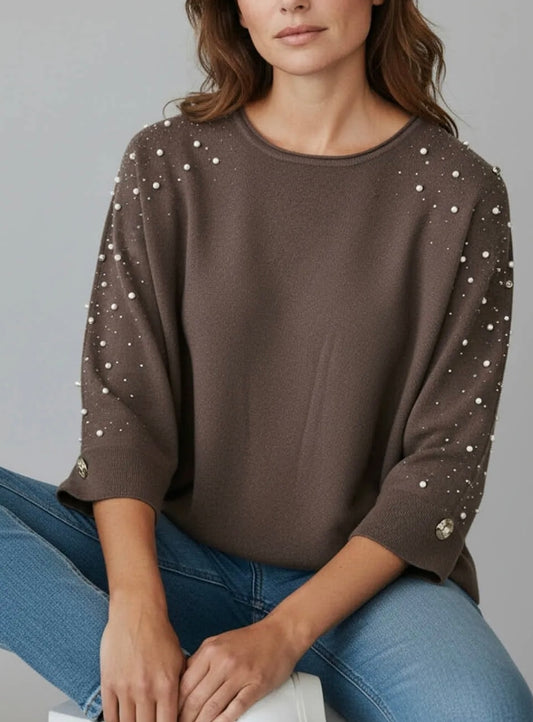 Maglia con applicazioni gioiello