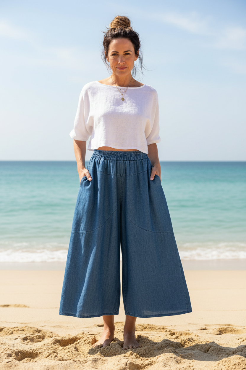 Pantalone in chambray