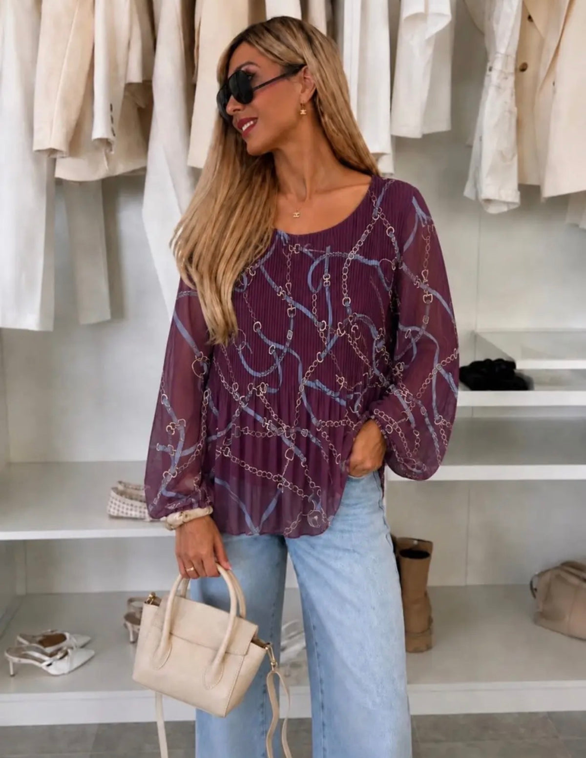Blusa plissettata
